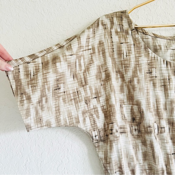 Ann Taylor Neutral Patterned Silky Dress - Picture 4 of 9